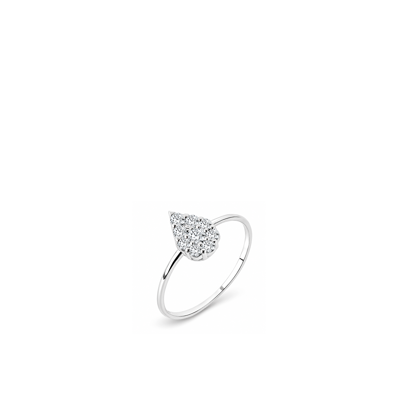 TSMITH Illusion Anel Gota One | Ouro Branco 18k