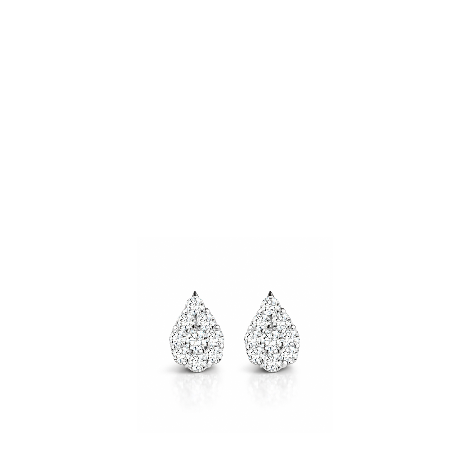TSMITH Illusion Brinco Gota | Ouro Branco 18k