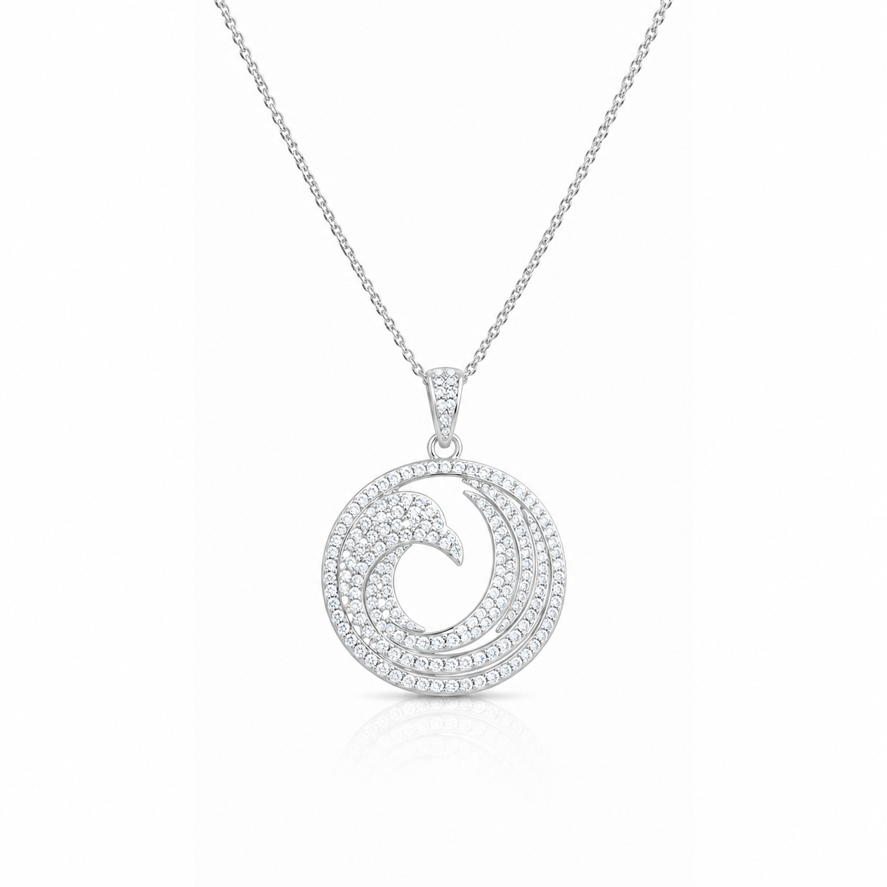 TSMITH Fênix Colar 106 Diamantes | Ouro Branco 18k