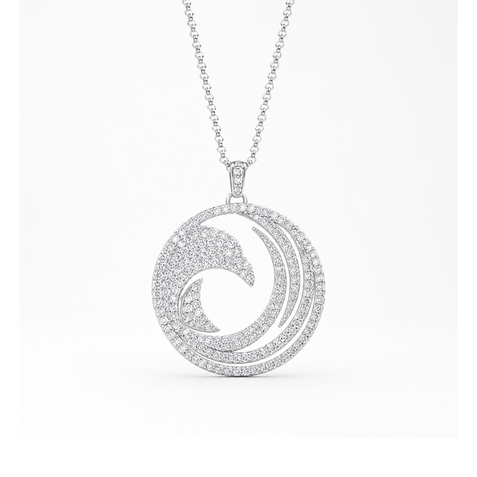 TSMITH Fênix Colar 181 Diamantes | Ouro Branco 18k
