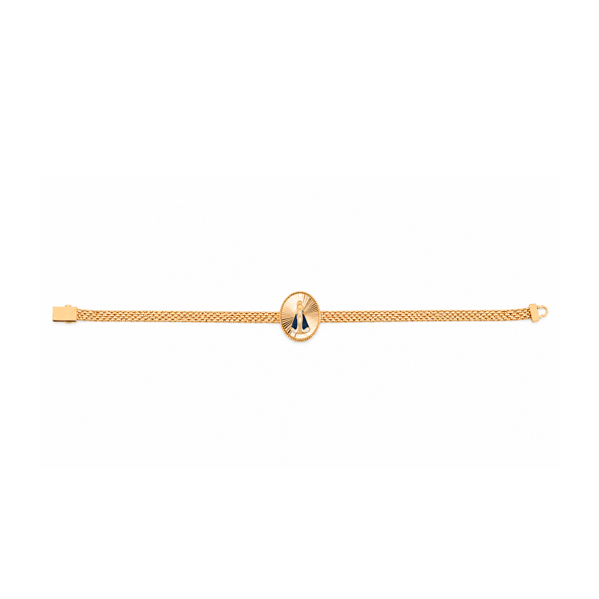 TSMITH Pulseira Nossa Senhora Aparecida Medalha | Ouro Amarelo 18k