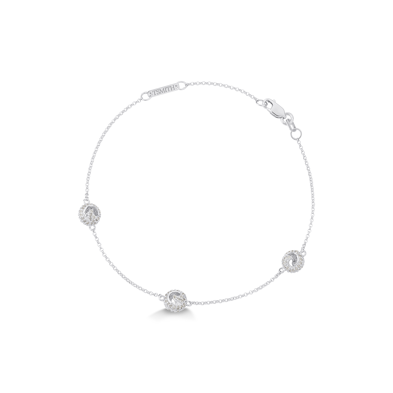 TSMITH Fênix Pulseira Mini 150 Diamantes | Ouro Branco 18k