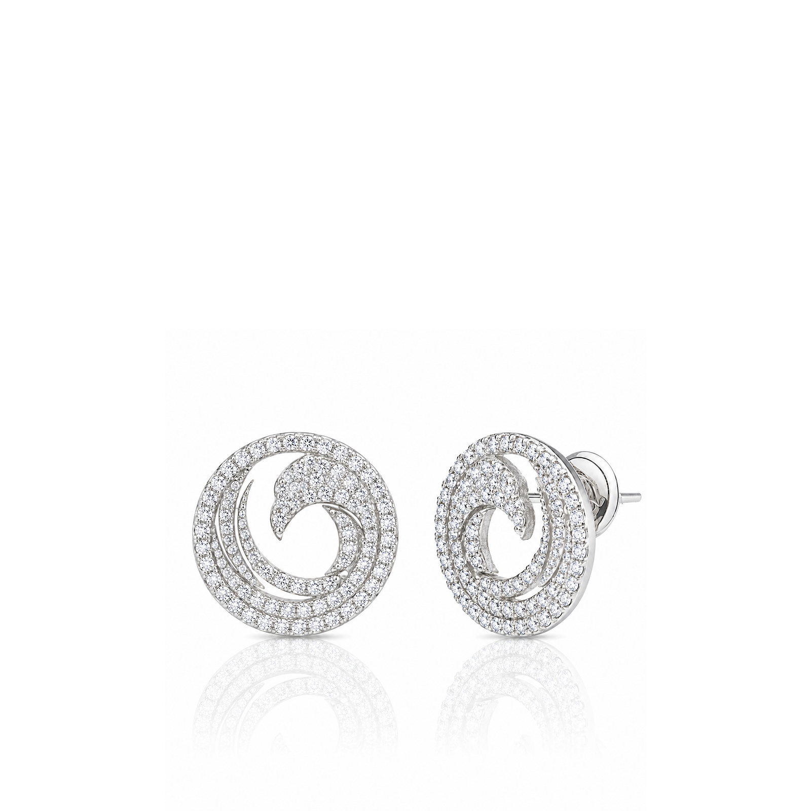 TSMITH Fênix Brinco 134 Diamantes | Ouro Branco 18k