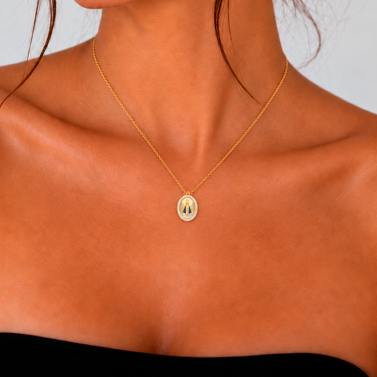 TSMITH Gargantilha Nossa Senhora Aparecida Diamond | Ouro Amarelo 18k