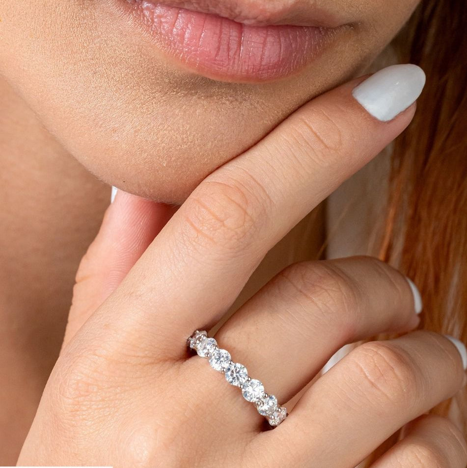 TSMITH Firenze Moissanite Anel | Prata 925