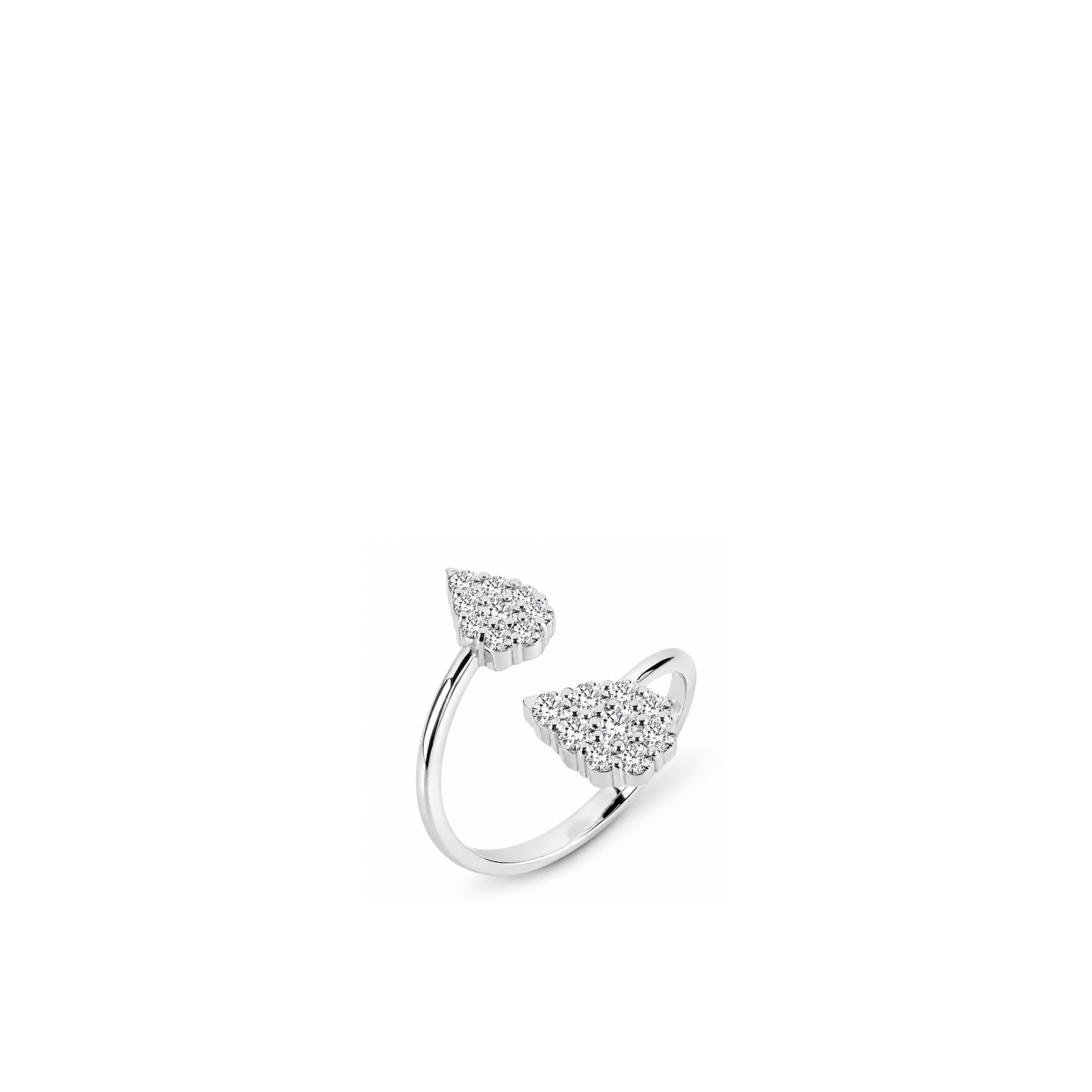 TSMITH Illusion Anel Gota Two | Ouro Branco 18k
