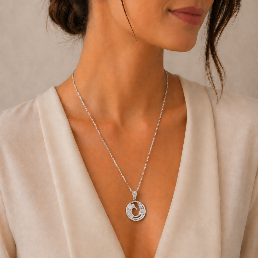 TSMITH Fênix Colar 181 Diamantes | Ouro Branco 18k