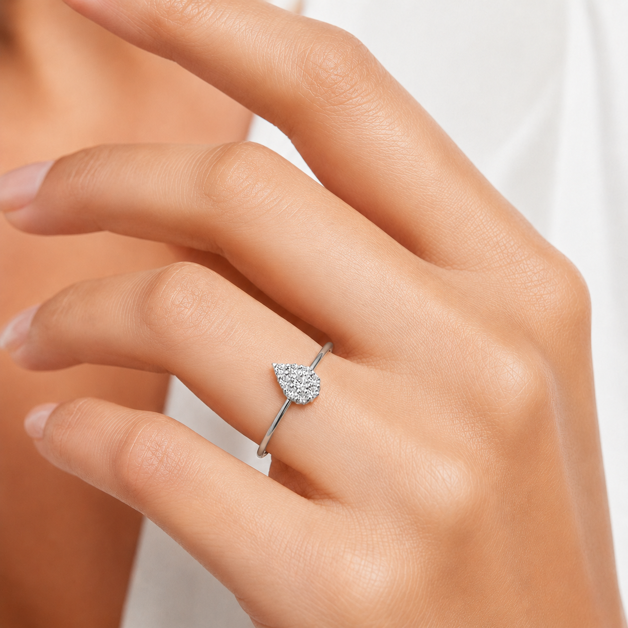TSMITH Illusion Anel Gota One | Ouro Branco 18k