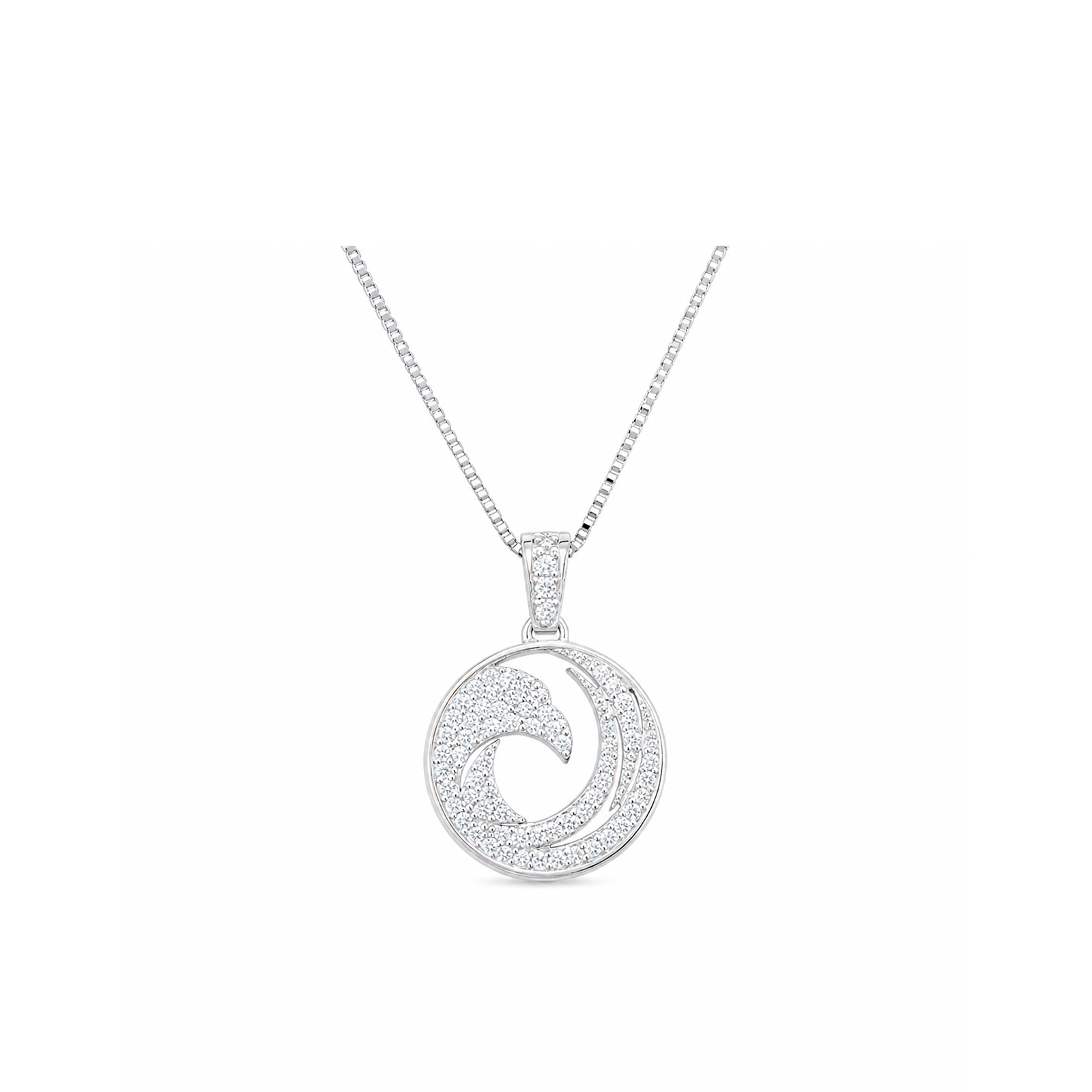 TSMITH Fênix Colar 70 Diamantes | Ouro Branco 18k