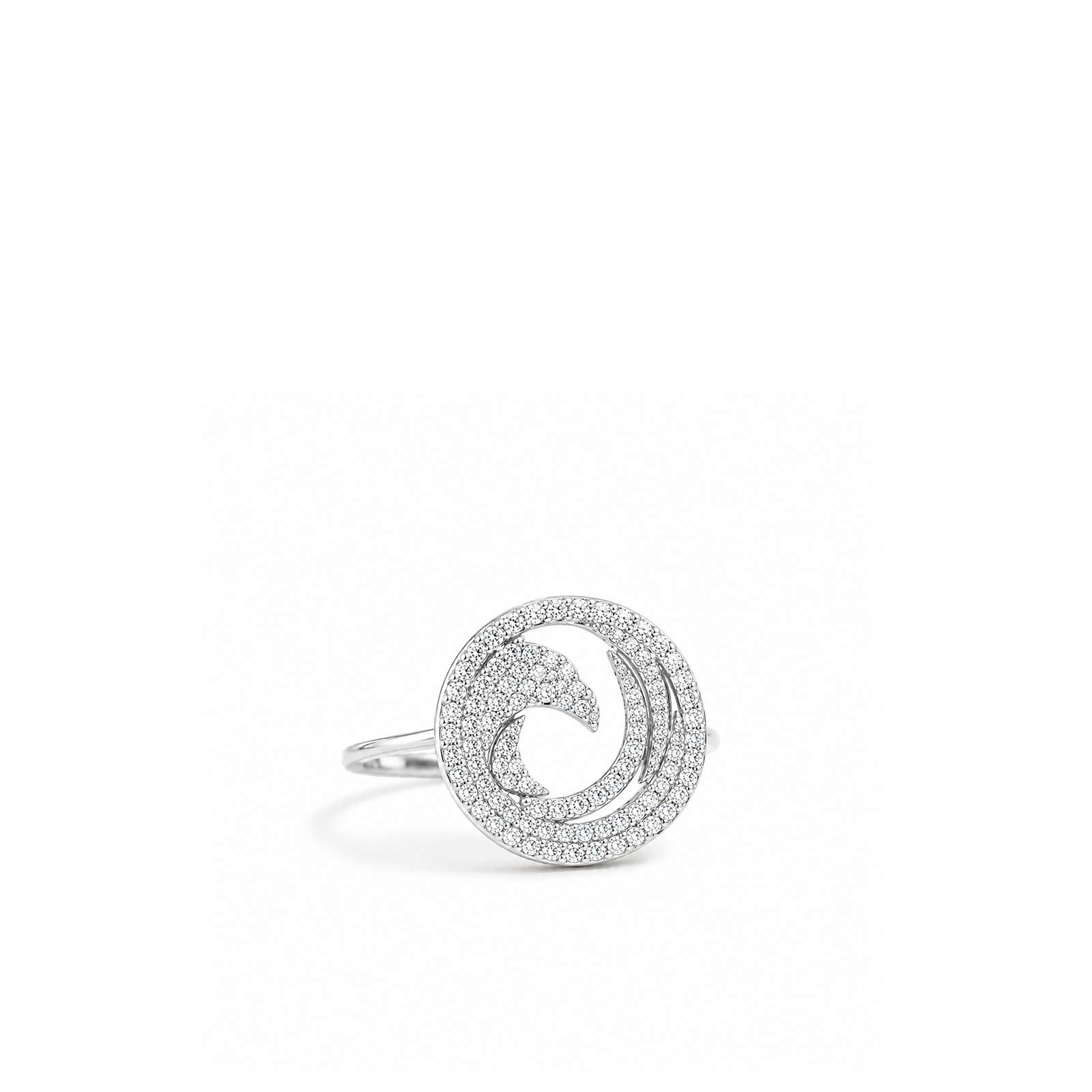 TSMITH Fênix Anel 102 Diamantes | Ouro Branco 18k